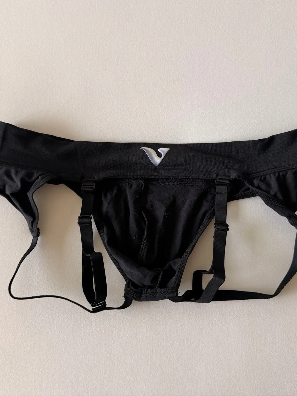 Black men’s double drawstring jockstrap